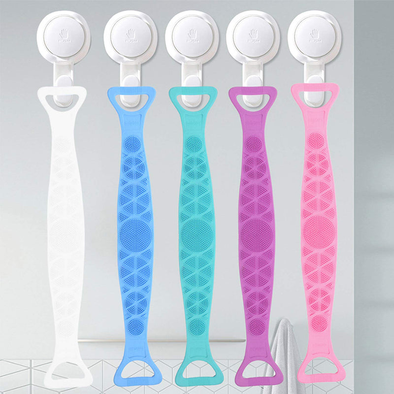HOTLIKE Silicone Body Brush, Soft Back Scrubber, Shower Belt Bath Shower Brush with Massage Particles, Exfoliating Brush for Men Women, Remove Dirt, Dual Sided, Easy to Clean,Lathers Well(68CM, Green) 68CM - NewNest Australia