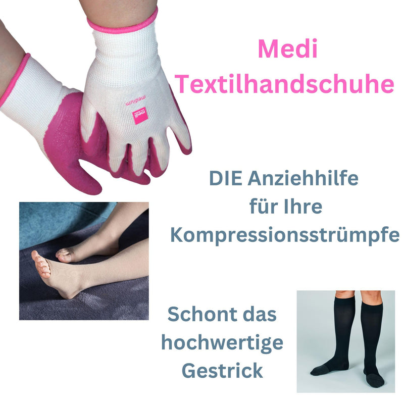 Medi textile gloves (pair) for easy application of compression stockings including Olanmarp laundry net - easy to use (gloves size L) gloves size. L - NewNest Australia