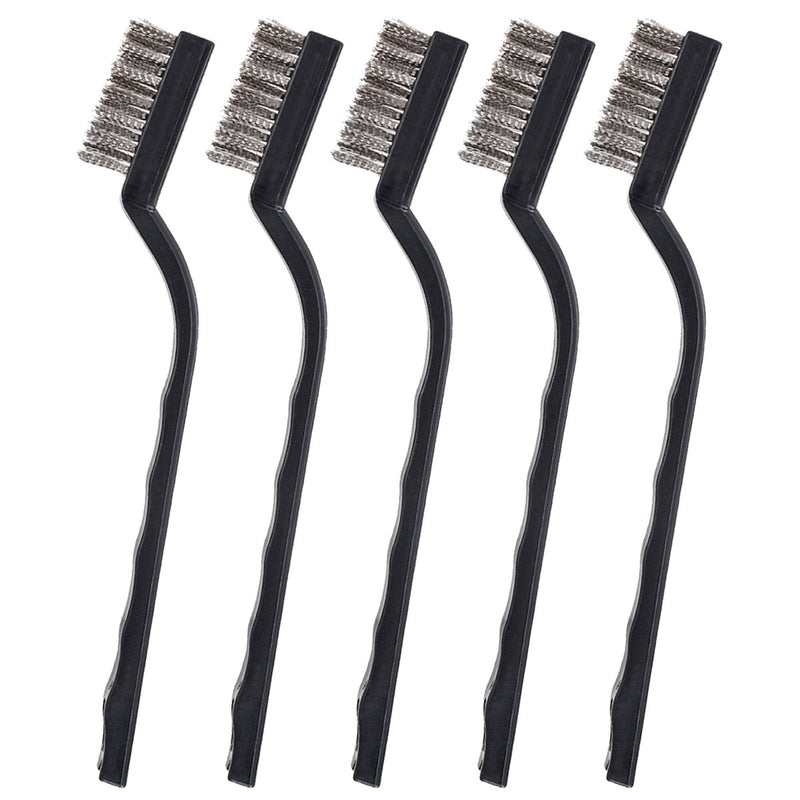 10 Pieces Wire Brush Scratch Brush (Stainless Steel + Brass), Curved Handle Masonry Brush Wire Bristle for Cleaning Welding Slag and Rust Stainless Steel + Brass - NewNest Australia