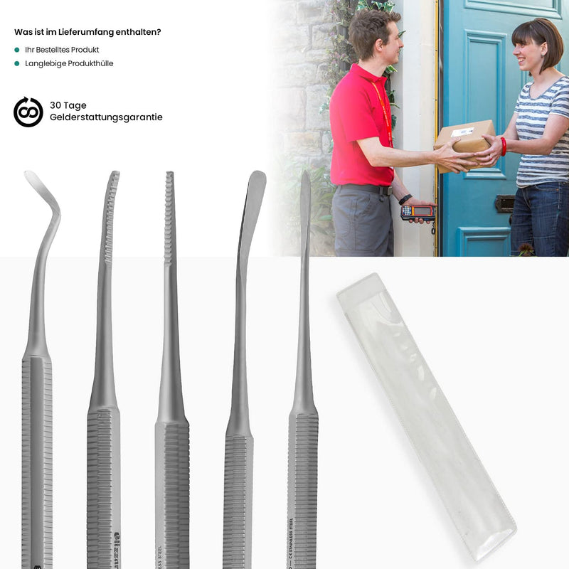 Ingrown Toenail File Set by Blizzard – 3 Piece Double-Ended Tool Kit with Blacks File, Nail Cleaner and Lifter for Cleaning and Care of Ingrown Toenails - Premium Stainless Steel 3 Count (Pack of 1) - NewNest Australia
