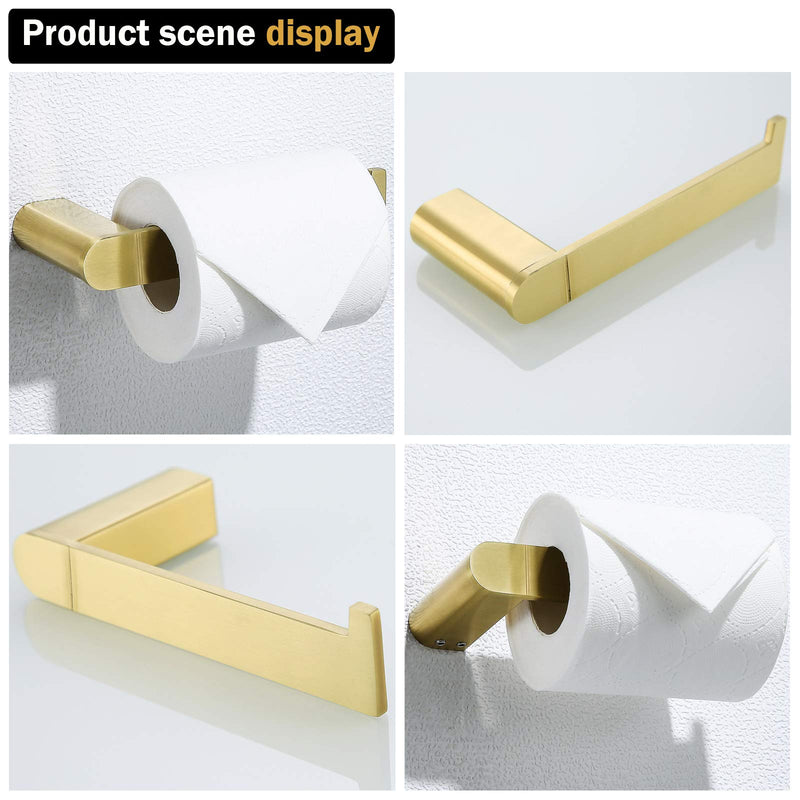 Brushed Gold Bathroom Hardware Accessories Toilet Paper Holder SUS 304 Stainless Steel Tissue Paper Roll Holder Nordic Minimalism Contemporary Hotel Style Wall Mount. - NewNest Australia