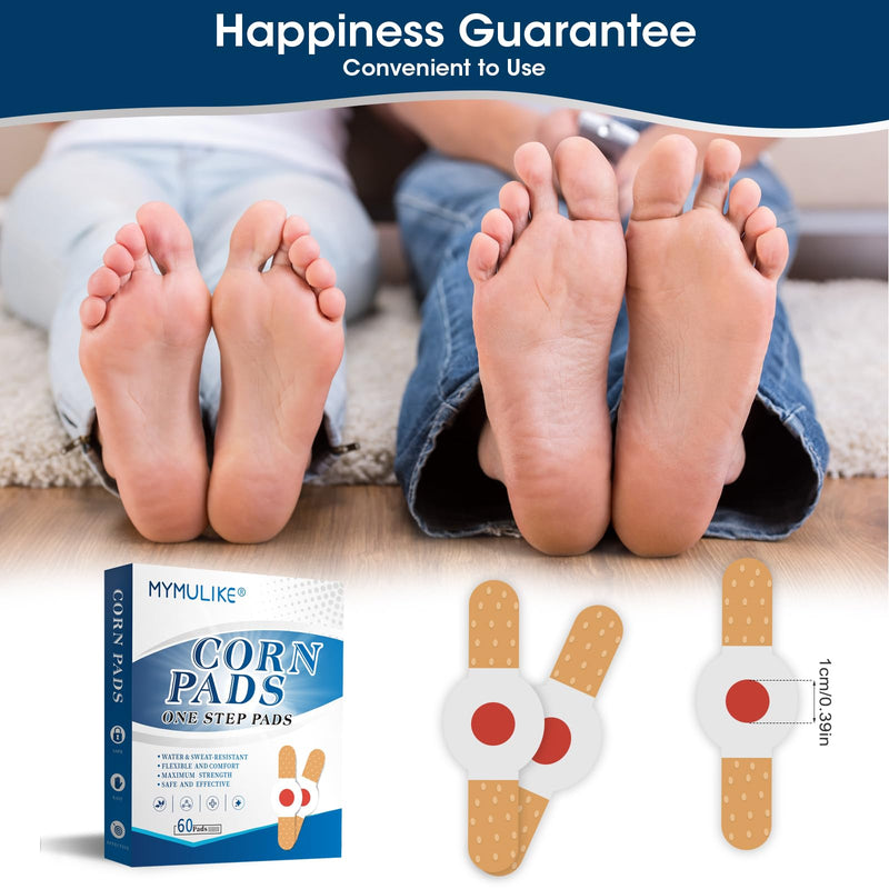 MYMULIKE 60 Count Corn Plasters, Remover Corns for Feet, Corn Soothing and Foot Care Stubborn Corns Remove Sole of Foot - NewNest Australia