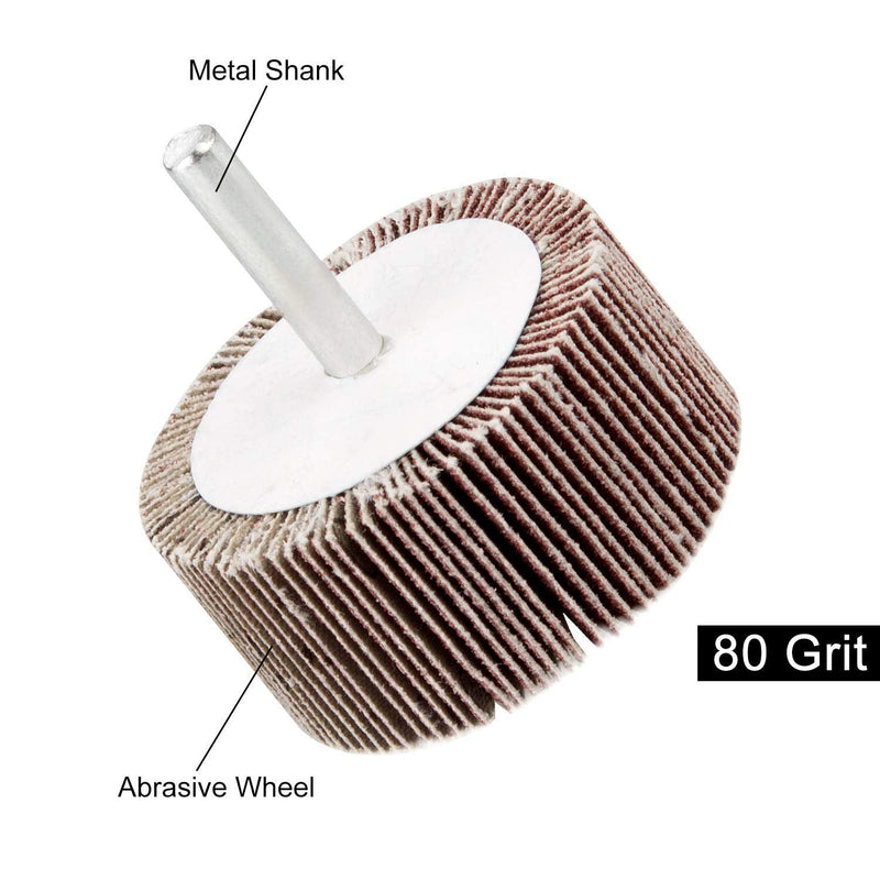 5 Pack 2x1x 1/4 inch Shank Mounted Flap Wheels 80 Grit Aluminum Oxide Abrasive Sanding Flap Wheels for Remove Rust, Weld Burr Polishing Flat - Abrasive Grinding Tool Fit for Most of Drill - NewNest Australia