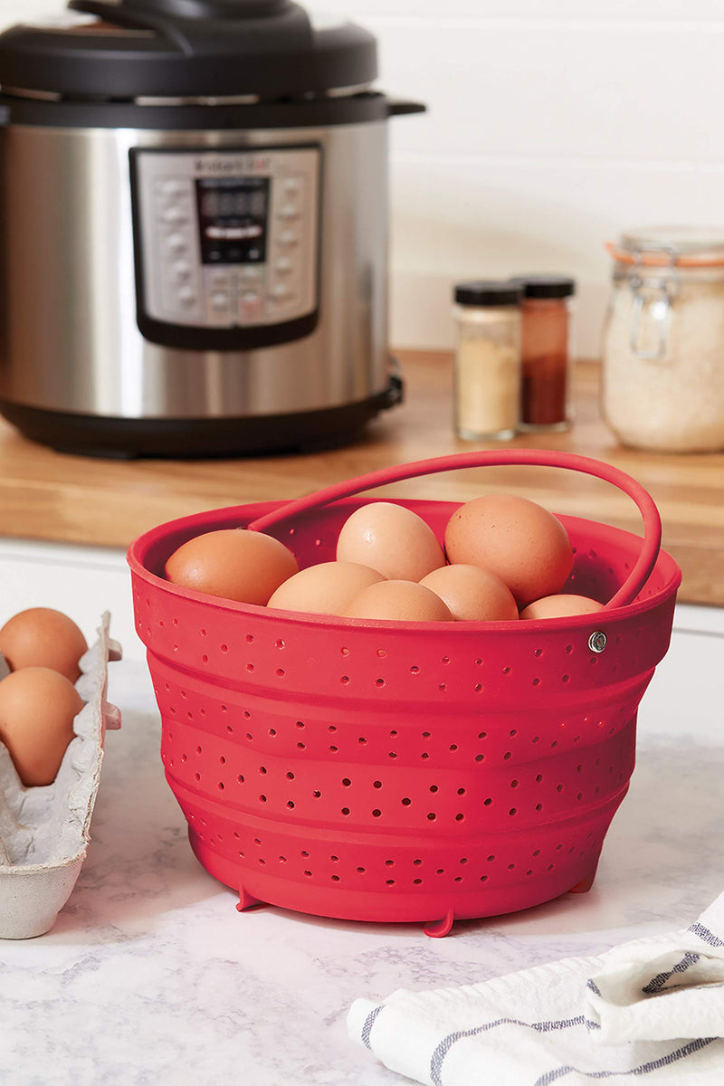 Fox Run Collapsible Silicone Steamer Basket Insert for Instant Pot, 6-Quart, Red - NewNest Australia