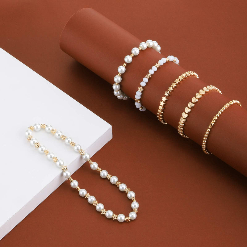 1200 Pieces Spacer Beads Set Star Beads Round Ball Beads Rondelle Faceted Spacer Beads Heart Beads Flower Beads Flat Disc Beads Loose Beads for Bracelet Earring Necklace Jewelry Making (Gold) Gold - NewNest Australia