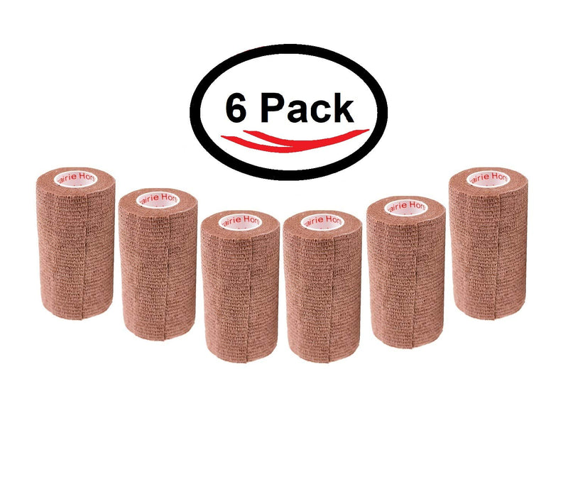 3 Inch Self Adhesive Medical Bandage Wrap Sport Tape (Cool Brown) (6 Pack) Strong Elastic Self Adherent Cohesive First Aid Sport Flex Rolls for Wrist Ankle Knee Sprains and Swelling Cool Brown 6 Count (Pack of 1) - NewNest Australia