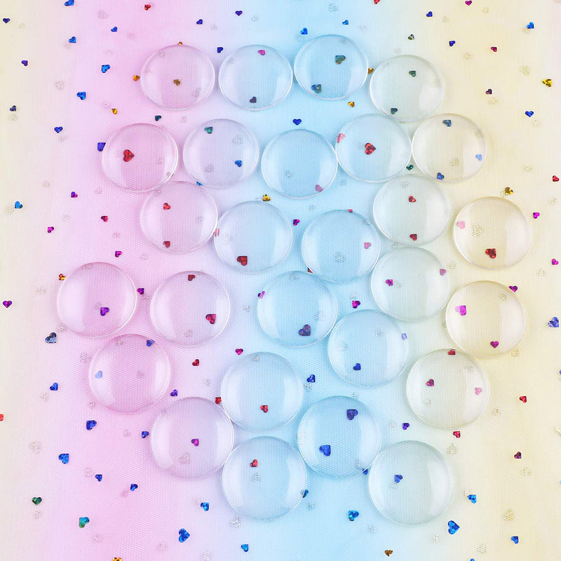 HAUTOCO 27pcs 35mm Clear Glass Cabochons 1 3/8" Inch Glass Dome Cabochon Tiles, Non-calibrated Round for DIY Cameo Photo Jewelry Making 1 3/8 Inch/35mm-27pcs - NewNest Australia