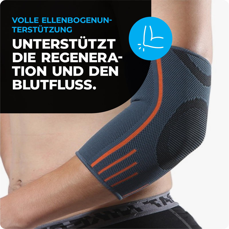 VITTO elbow bandage - elbow bandages for men and women - best as a tennis arm bandage, golf arm bandage or strength training (M, gray) M 1 - NewNest Australia