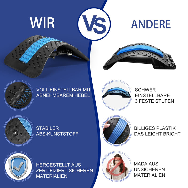 Back Stretcher, Back Massager, 2023 Improved Back Stretcher For Lower And Upper Lumbar Spine, Multi-Level Lumbar Support With Massage Points For Herniated Discs, Scoliosis, Sciatica Black - NewNest Australia