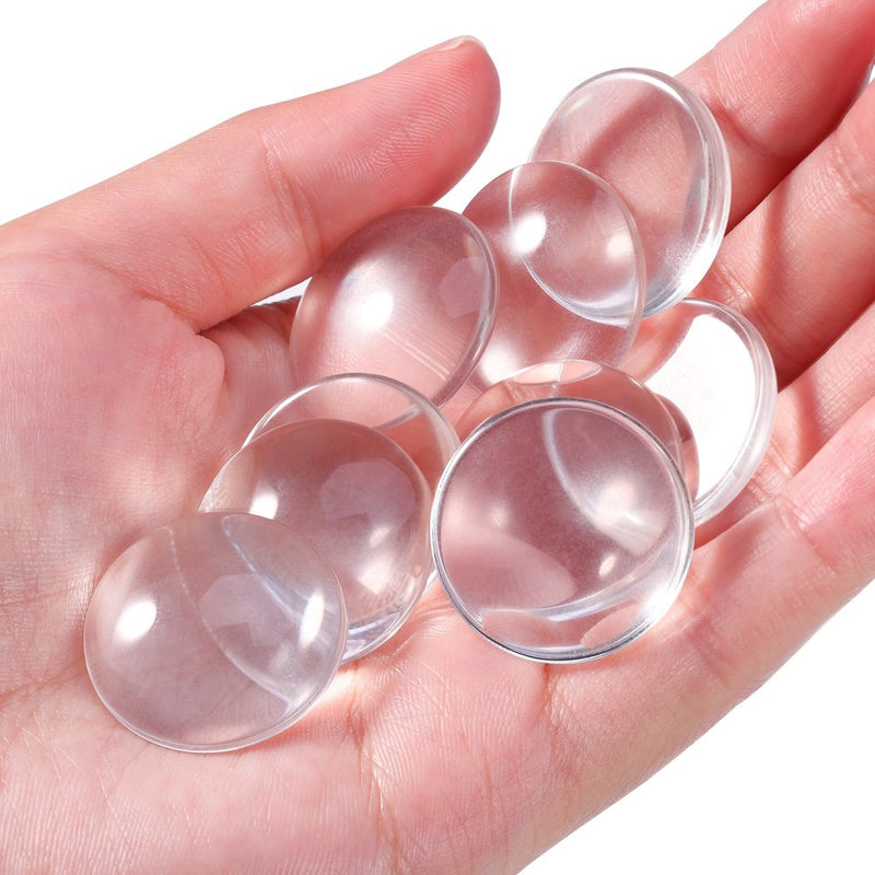 HAUTOCO 120 Pieces Transparent Glass Dome Cabochons Round Cabochons Tiles, Non-calibrated Round 1 inch/25mm for Craft Cameo Pendants Photo Jewelry Necklaces - NewNest Australia