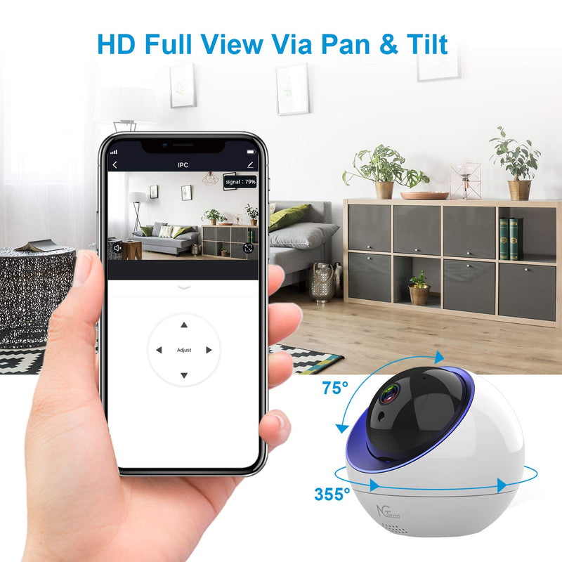 Baby Monitor, NGTeco Wireless Camera for Home Security - 1080P WiFi Monitor with Camera and Audio Dome Surveillance IP Camera for Dog/Pet/Nanny with PTZ Night Vision/Phone App/Cloud/SD Card Memory - NewNest Australia