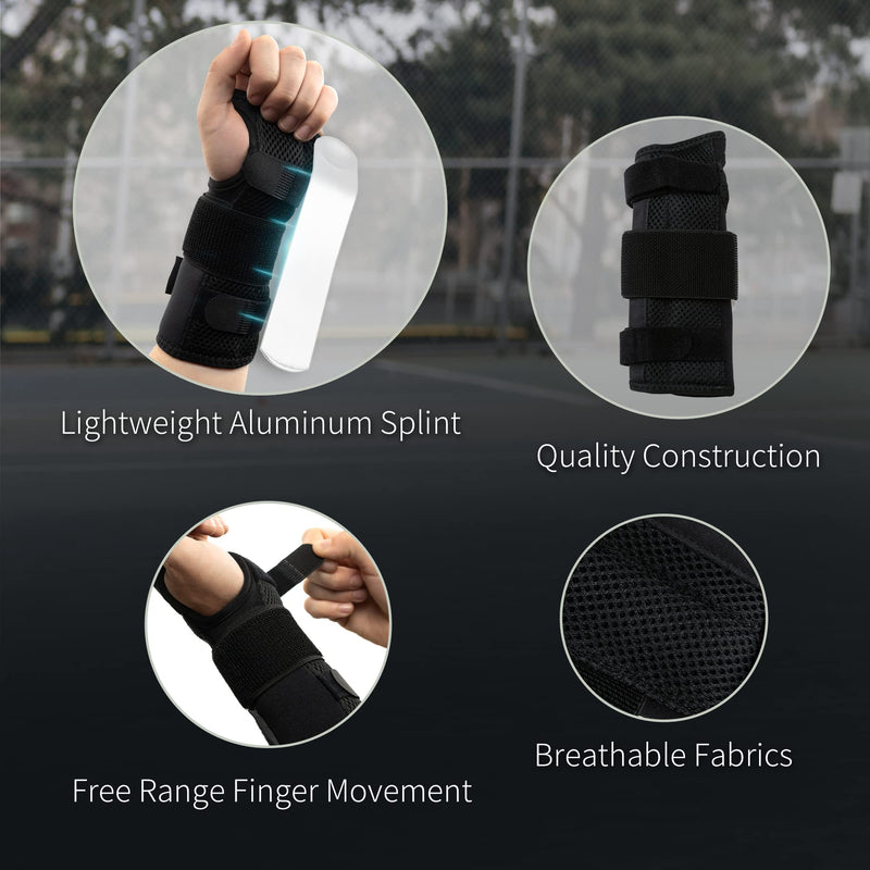 BraceUP Wrist Support Brace with Metal Hand Splint for Carpal Tunnel Wrist Support, Left or Right Hand Support and Tendonitis Arthritis Pain Relief - for Men and Women (L/XL, Right Hand) L/XL - NewNest Australia