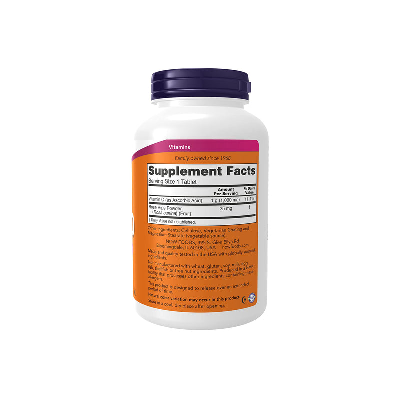 NOW Supplements, Vitamin C-1,000 with Rose Hips, Sustained Release, Antioxidant Protection, 250 Tablets - NewNest Australia