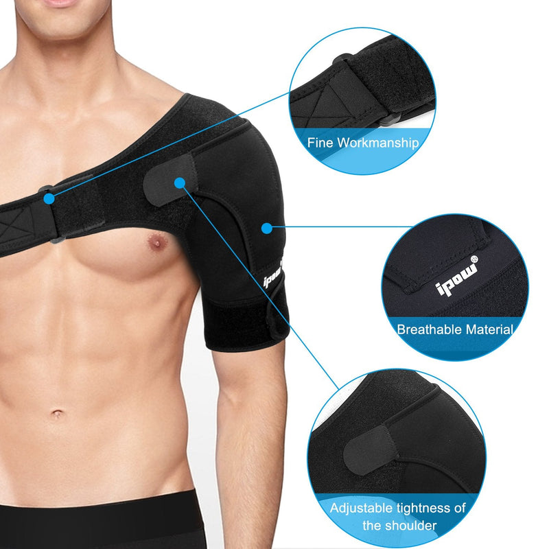 Ipow Adjustable Neoprene Shoulder Support Bandage Strap Helps Stability, Arthritic Shoulders, Shoulder Dislocation, Unisex, Fits Both Left Or Right Shoulder M - NewNest Australia