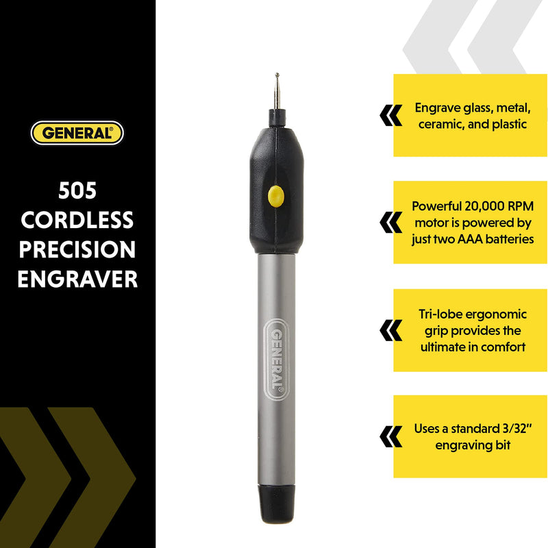 General Tools Cordless Engraving Pen for Metal - Diamond Tip Etching Tool for Engraving Toys, Sporting Goods, & Glass Gifts - NewNest Australia