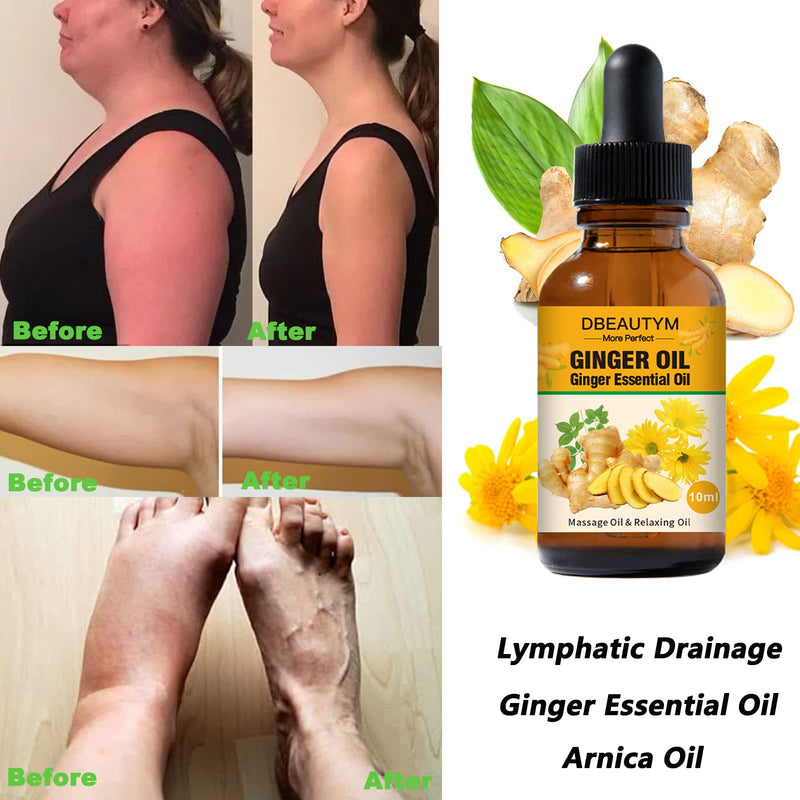 12 Pack Ginger Oil Lymphatic Drainage Massage Oil, Vitamin E Oil For Skin, Belly Lymphatic Drainage Ginger Oil -Arnica Ginger Oil for Lymphatic Drainage,Warming Sore Muscle Massage Oil Plant Aroma Oil - NewNest Australia