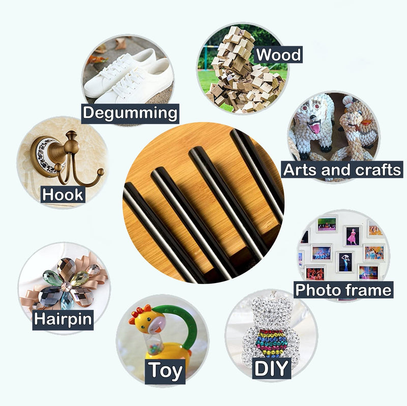 Mini Black Hot Glue Gun Sticks 40 PCS 8" Long x 0.27" Diameter Compatible with Most Glue Guns - NewNest Australia