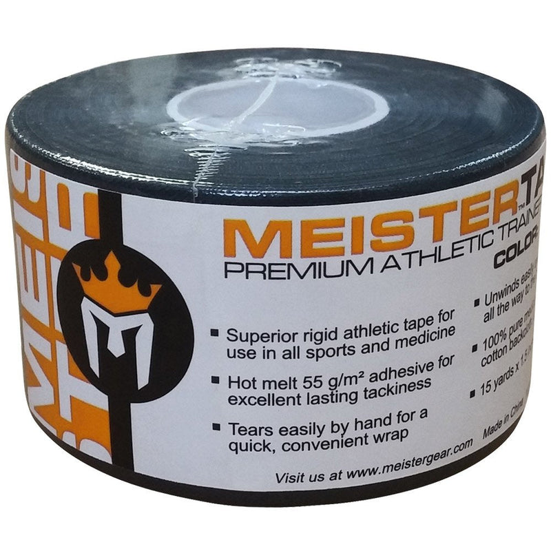 15Yd x 1.5" Meister Premium Athletic Trainer's Tape for Sports and Medical (50% Longer) - Black - 1 Roll 1.5x540 Inch (Pack of 1) - NewNest Australia