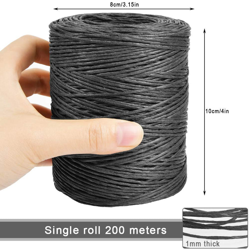 TIMESETL 656 Feet Floral Bind Wire Rustic Vine Wrapping Wire, Paper Covered Waterproof Craft Wrap Twine for Flower Bouquets Stem Wrap Florist (Black) Black - NewNest Australia
