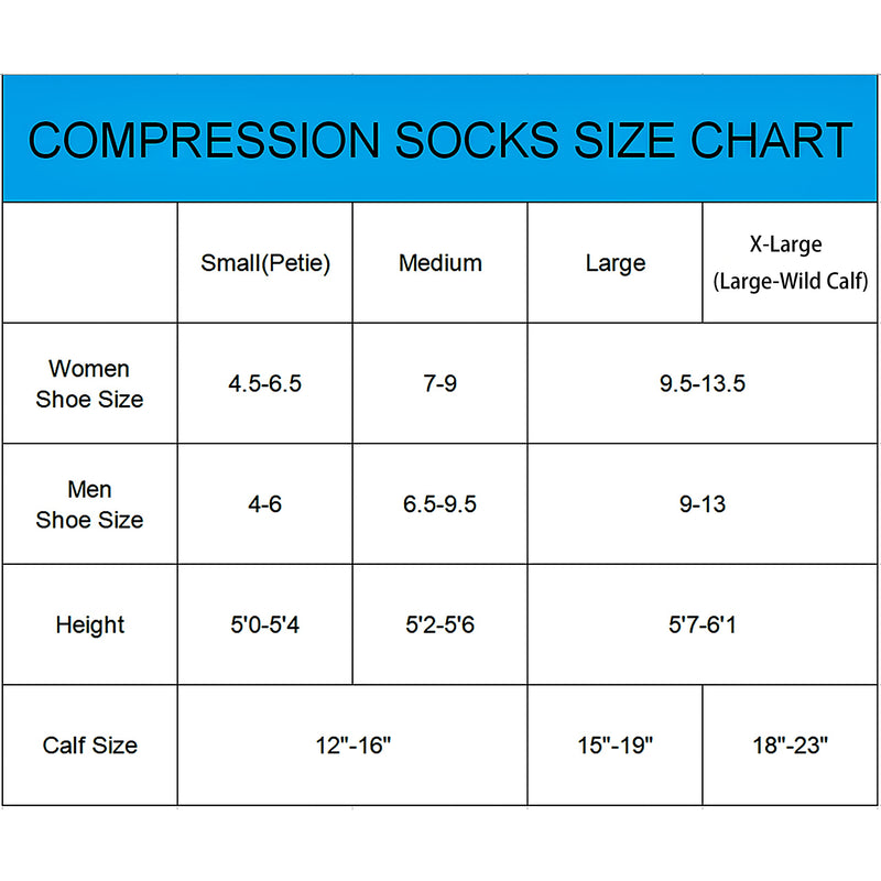 Compression Socks Women and Men, 20-30mmHg, Best for Nurses, Travel, Pregnancy 3 Pairs Printing Small - NewNest Australia