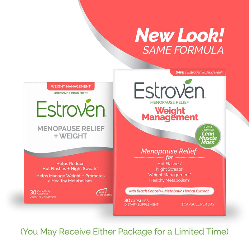 Estroven Weight Management for Menopause Relief, Helps Reduce Hot Flashes and Night Sweats, Helps Manage Weight, 30 Count 30 Count (Pack of 1) - NewNest Australia