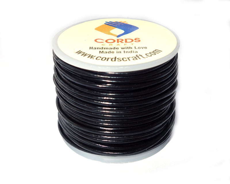 cords craft Round Leather Cord, Genuine Leather Cord String for Jewelry DIY Crafts, Beading Black 1mm - NewNest Australia