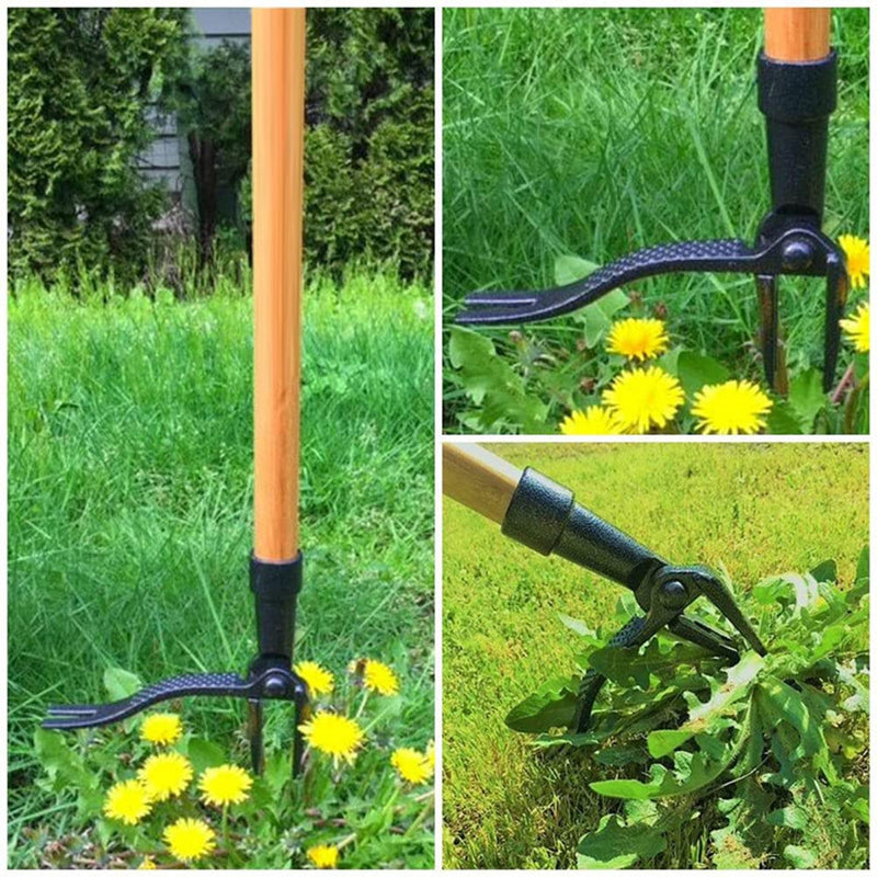 Deashun Stand Up Weeder Manual Weed Remover Weed Puller Tool with Foot Plate for Removing Weeds -Black Aluminum Lever Head Weed Puller Garden Weeder Root Remover Tool - NewNest Australia