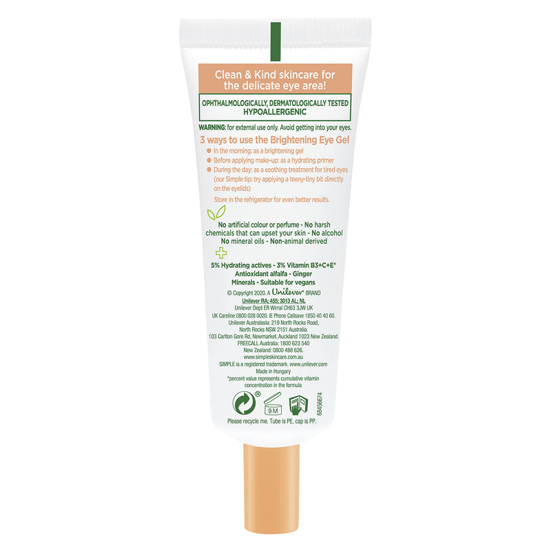 Simple Protect ‘n’ Glow Brightening Eye Gel 25 ml - NewNest Australia