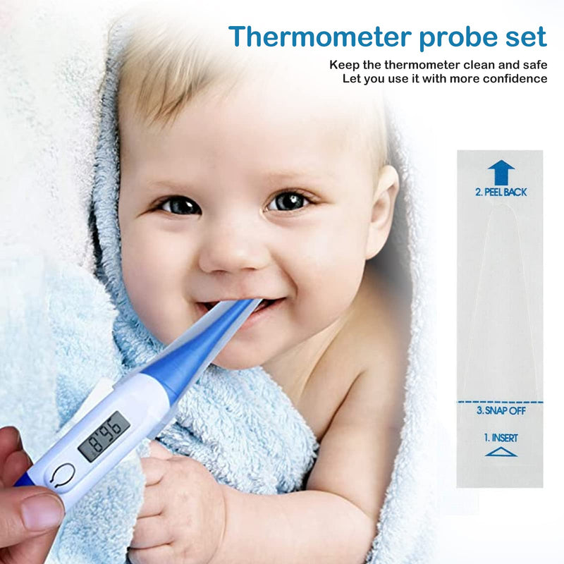200 Pieces Digital Thermometer Probe Covers Disposable Thermometer Sleeves Universal Electronic Thermometer Covers For Oral Armpit Rectal Electric Thermometer - NewNest Australia