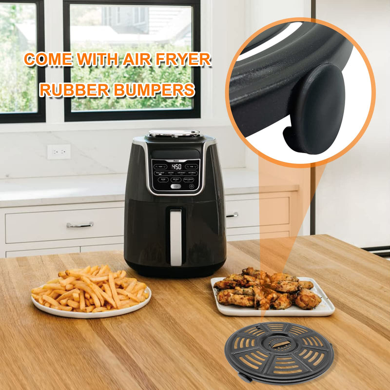 ALJ Air Fryer Tray for Ninja 4QT Air Fryers with Rubber Bumpers, 8.2 inch Upgraded Round Grill Pan Plate, Crisper Plate Replacement Parts for Ninja Foodi, Non-Stick, Dishwasher Safe 4 QT - NewNest Australia