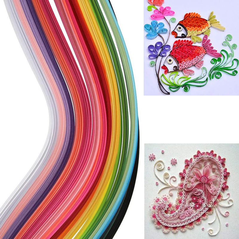 TXIN 1300 Quilling Paper Strips 3mm, 26 Colors Quill Paper Quilling Kit for Beginners Professional Handmade DIY Art Craft Multicolor-3MM Wide - NewNest Australia
