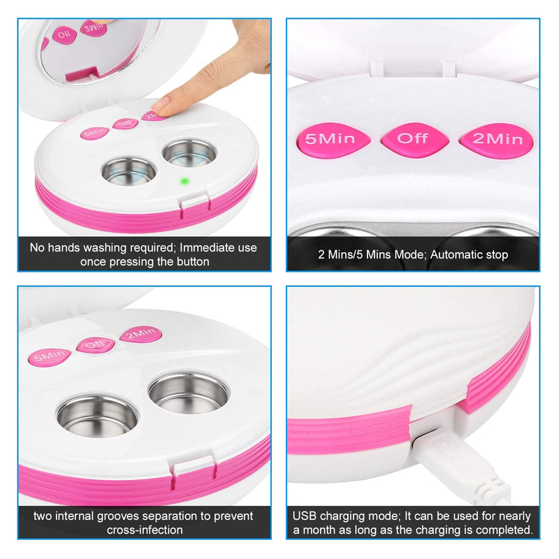 Contact Lens Cleaner Machine, Blumway Ultrasonic Contact Lens Cleaner with USB Charger, Small & Portable, Fit Disposal Soft Lens, Hard Lens, Contact Lens, Colored Lens, RGP Lens & OK Lens Pink - NewNest Australia