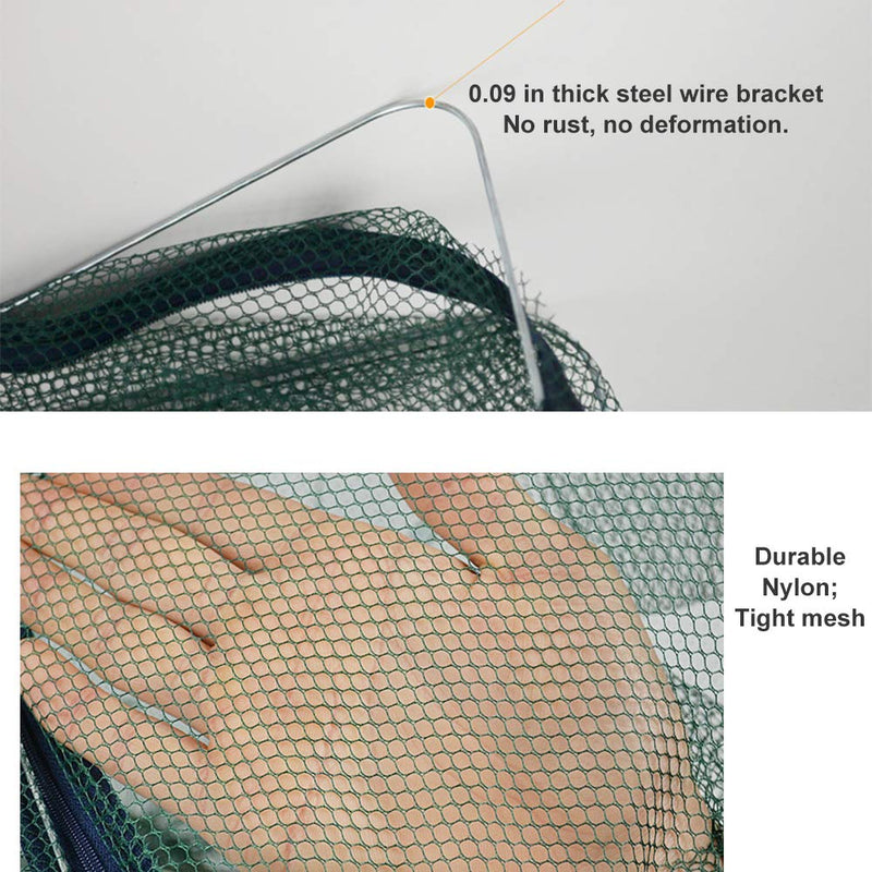 ZffXH Fishing Bait Trap Foldable Fish Minnow Crab Crayfish Crawdad Shrimp Net Cast 8 Holes - NewNest Australia