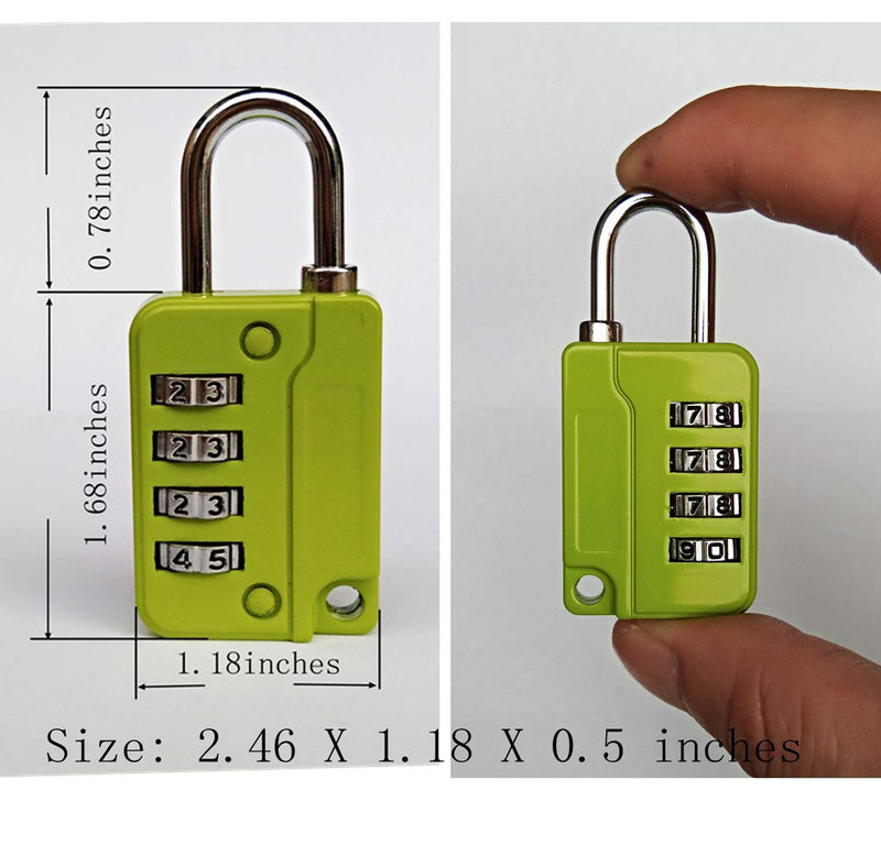 ZPLIUST - 4 Digit Combinations Padlock The Safe Cipher Lock, for Gym Outdoor & School Employee Locker, Toolbox, Fence, Hasp Cabinet, Resettable Combo Locks (Green 5 Pack) Green 5 Pack - NewNest Australia