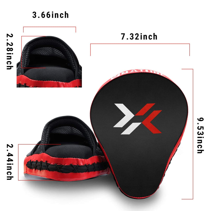 Xnature Essential Curved Boxing MMA Punching Mitts Boxing Pads w/Gift Box Hook & Jab Pads MMA Target Focus Punching Mitts Thai Strike Kick Shield for X'Mas Gift Punching Mitts A pair Red - NewNest Australia