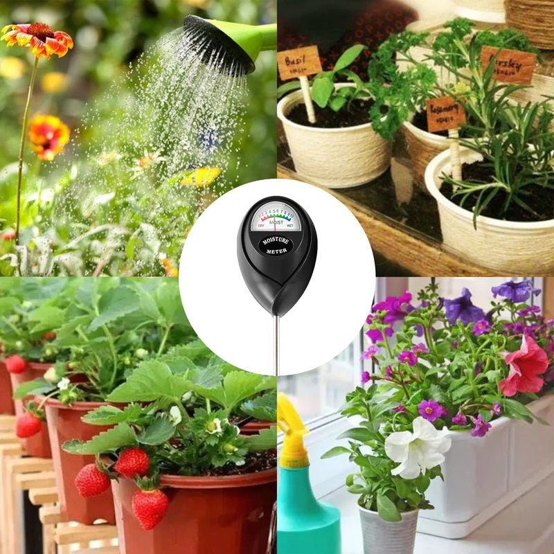 Hathdia Soil Moisture Meter, Plant Water Meter Soil Meter Moisture Sensor Hygrometer for Indoor Outdoor Plant Care,No Battery Needed(Black) - NewNest Australia