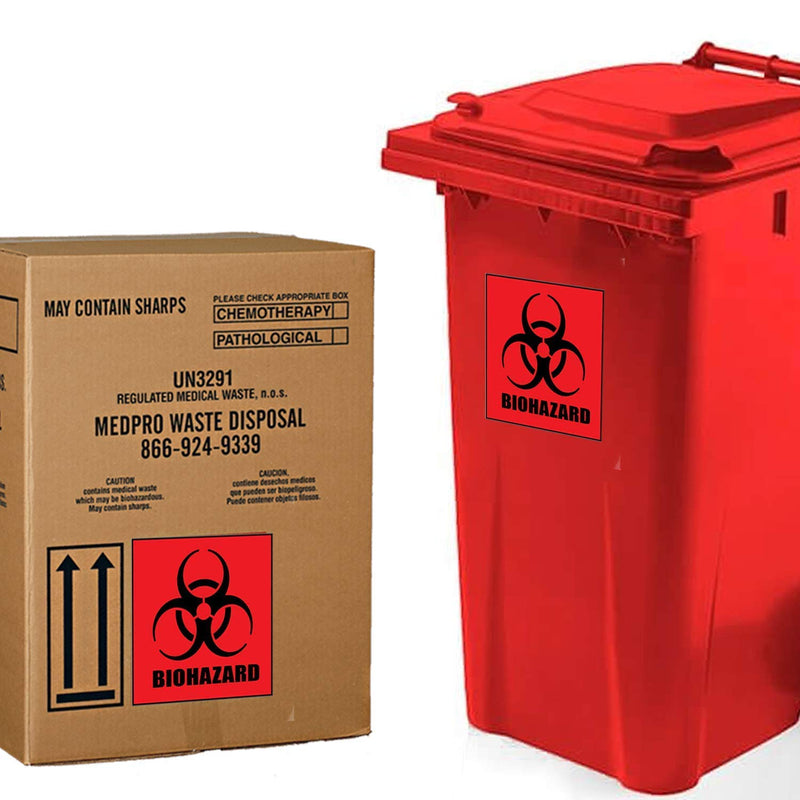 Biohazard Stickers Sign 4" X 4" Waterproof Biohazard Warning Label，Use for Hospitals and Industrial (20/Pack） 20PCS - NewNest Australia