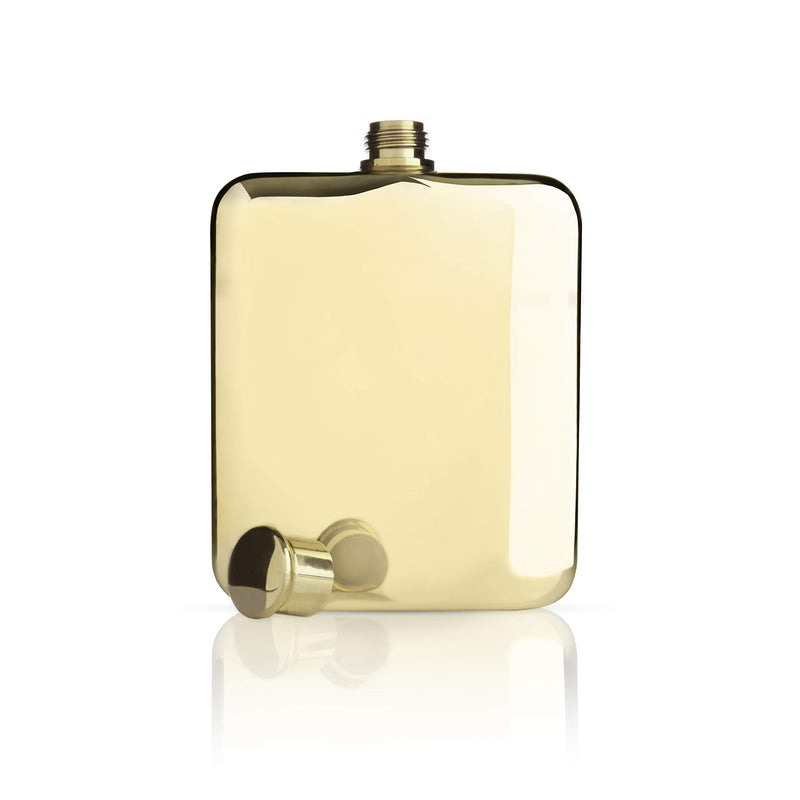 NewNest Australia - Viski Belmont Plated Flask, 6 oz, Gold 