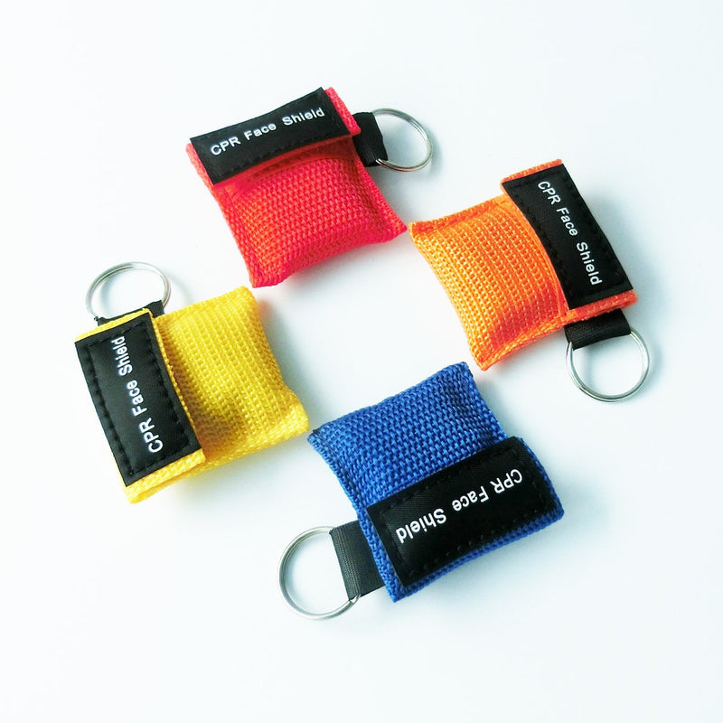 Elysaid 4 Pcs/Pack CPR Barrier with Keychain CPR Face Shield for CPR/AED Training 4 Colors - NewNest Australia