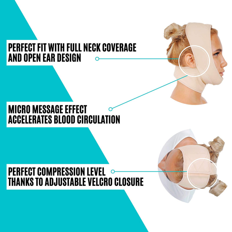Chin Compression Garment After Liposuction Surgery, Neck Cover Strap Bandage (S) Small (Pack of 1) - NewNest Australia