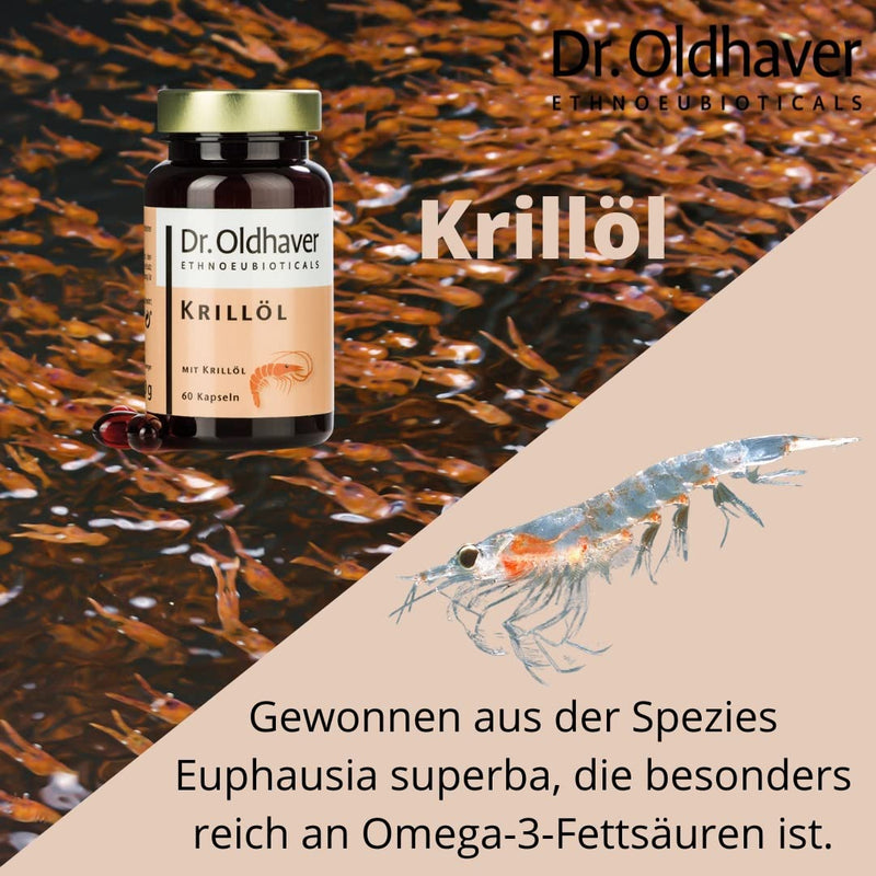 Dr. Oldhaver Krill Oil (60 Capsules) | Omega-3 from krill oil in high doses | Gluten-free, lactose-free, dye-free - top quality - NewNest Australia