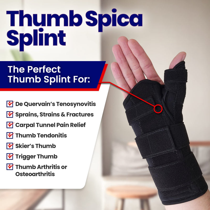Thumb Spica Splint & Wrist Brace – Both a Wrist Splint and Thumb Splint to Support Sprains, Tendinosis, De Quervain's Tenosynovitis, Fractures or Trigger Thumb. Hand Brace for Carpal Tunnel Left - Lar L - NewNest Australia