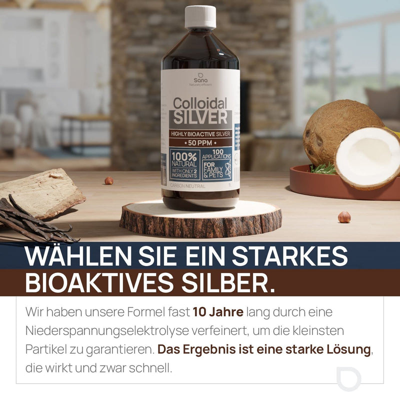 Colloidal Silver 50 Ppm 1000 Ml ‚Óè Premium Silver Water Stronger Than 25 Ppm ‚Óè For Humans, Dogs & Cats ‚Óè Carbon Neutral ‚Óè 100% Natural With 2 Ingredients - NewNest Australia