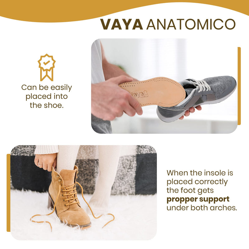 Vaya Anatomico - Premium Sheepskin Insole for Flat Feet, Metatarsalgia, Hallux Rigidus, Heel Shock Absorber & Forefoot Pain - Full Orthopedic Shoe Insert, Fallen Arches Support & Cushion (Men & Women) 8 - NewNest Australia