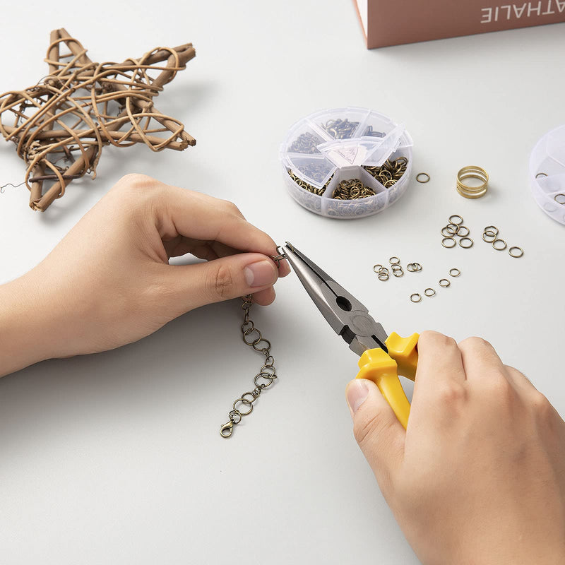 Handyman Crafts Jump Rings Kit With1000PCS Open Jump Rings 40PCS 12mm Lobster Clasps and Jump Rings Opener for Jewelry Making Keychains and Necklace Repair (Mix) Mix - NewNest Australia