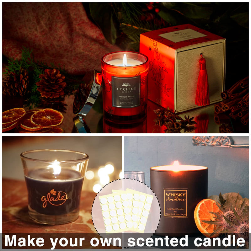 720PCS Candle Wick Stickers, Heat Resistance Double-Sided Stickers with The Little ‘‘Tail’’, Adhere Steady in Hot Wax Stickers for Candle Making - NewNest Australia