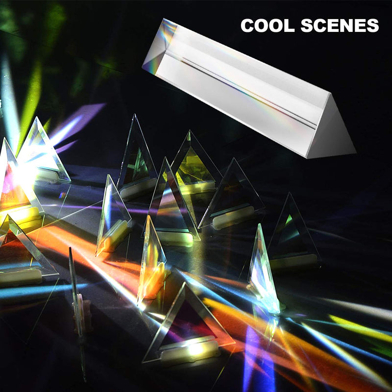 Young4us 2 Pack 6-inch Crystal Optical Glass Triangular Prism for Photography, Kids, Science, Teaching Light Spectrum, Physics and Taking Photos Pictures (Set of 2, 150mm) - NewNest Australia