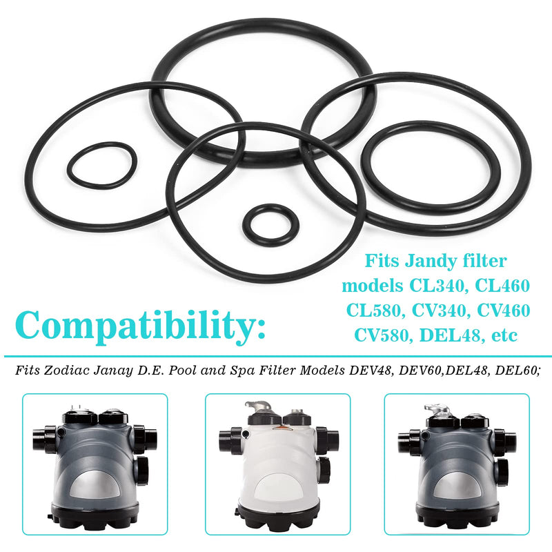 Etotel R0358000 O-Ring Replacement Kit - Compatible for Zodiac Janay DE DEL DEV CL CV Series Cartridge Pool Filter and Spa Filters - NewNest Australia