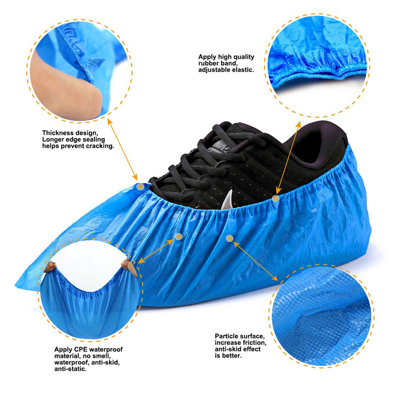 Shoe Covers Disposable Recyclable -100 Pack(50 pairs) 15.7'' Hygienic Shoe & Boot Covers Waterproof Slip- Resistant Shoe Booties for Indoors (Large Size - Up to US Men's 11 & US Women's 13) - NewNest Australia