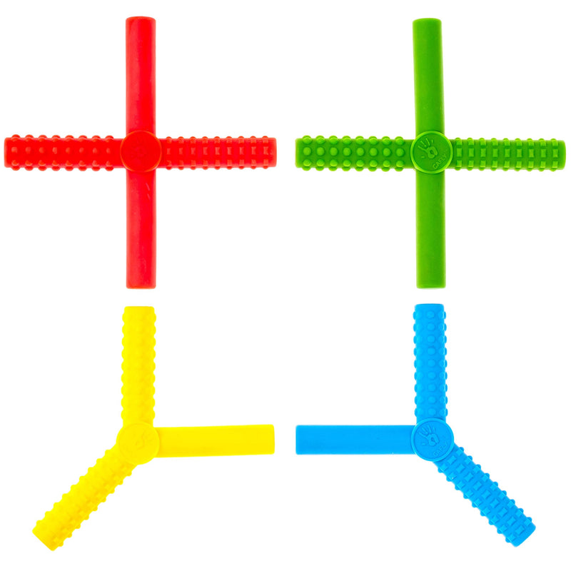 Gafly X's and Y's (5 Pack)-Sensory Chewy for Children with Autism, Kids Special Needs Chew Tubes, Oral Motor Chewers, Silicone, Red Blue Yellow Green - NewNest Australia